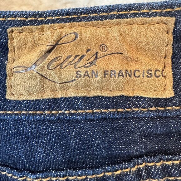 Levi's Bold Curve Jeans Size 20 Womens Mid Rise Dark Wash Blue Denim Bootcut - Picture 10 of 11